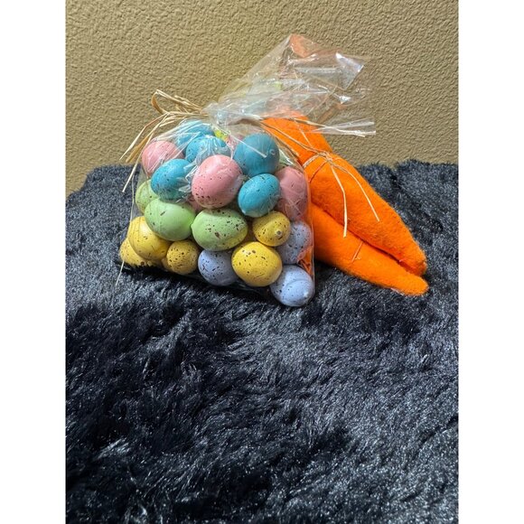Decorative Speckled Easter Eggs & Plush Carrots Spring Decor - Picture 1 of 8